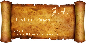 Flikinger Andor névjegykártya